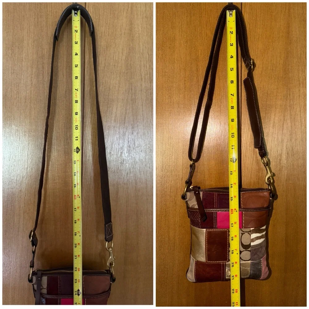 Coach Patchwork Crossbody Swingpack – Multicolor Leather & Suede Mix - Picture 7 of 16